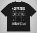 4QUARTERS The Foundation Oversize T-Shirt Backprint Washed Black